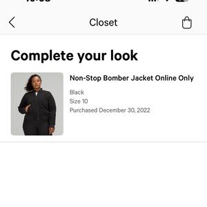 lululemon athletica Black Bomber Jacket